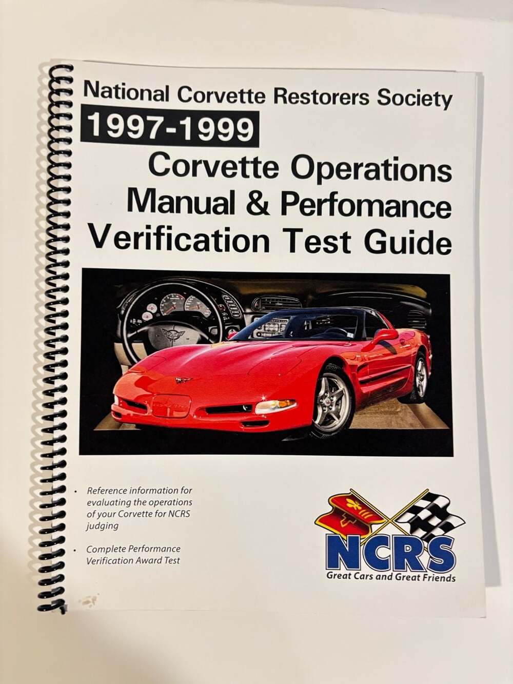 NCRS 1997-1999 Corvette Operations Manual & Performance Test Guide